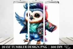 Cute Baby Owl Jumping 20 Oz Tumbler Product Image 2