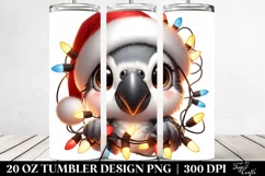 Cute Baby Macaw with Santa Hat, Transparent 20 Oz Tumbler Product Image 2