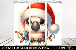 Cute Baby Macaw with Santa Hat, Transparent 20 Oz Tumbler Product Image 2