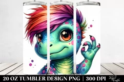 Revolted Dinosaur with OK Sign 20 Oz Tumbler Product Image 2