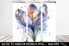Shiny Metallic Watercolor Crocus Tumbler Design Product Image 2