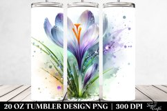 Shiny Metallic Watercolor Crocus Tumbler Design Product Image 2