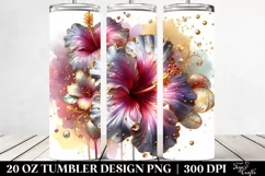 Shiny Metallic Hibiscus Tumbler Design Product Image 2