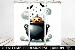Funny Halloween Cauldron Clipart | 20 oz Tumbler Product Image 2
