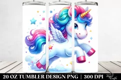 Running Cute Unicorn | 20 oz Tumbler Product Image 2
