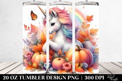 Baby Unicorn Autumn Scene. 20 Oz Tumbler Design Product Image 2