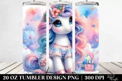 Cute Unicorn with Beachwear from Dreamy Nebula | 20 oz Product Image 2