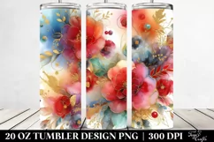 Colorful Red Flowers Abstract | 20 oz Tumbler Product Image 2