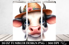 Cow Portrait with Goofy Smile and Hat | 20 oz Tumbler Product Image 2