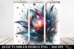 Shiny Metallic Watercolor Tulip Tumbler Design Product Image 2