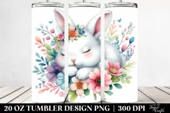 Colorful Watercolor Cute Rabbit Tumbler Product Image 2