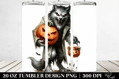 Funny Werewolf Halloween Clipart 20 Oz Tumbler Product Image 2