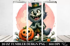 Funny Werewolf Halloween Clipart 20 Oz Tumbler Product Image 2