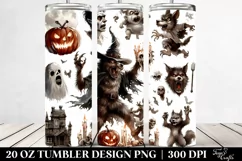 Simple Funny Werewolf Haloween Clipart 20 Oz Tumbler Product Image 2