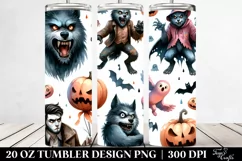Funny Werewolf Halloween Clipart 20 Oz Tumbler Product Image 2