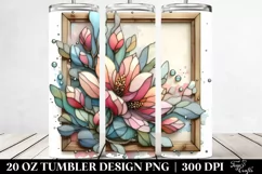 Abstract Pastel Glossy Wooden Magnolia 20 Oz Tumbler Product Image 2