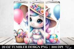 Cute Unicorn with Beachwear and Baloons | 20 oz Tumbler Product Image 2