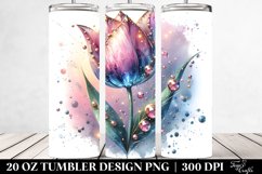 Shiny Metallic Watercolor Tulip Tumbler Design Product Image 2