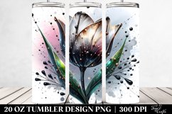 Shiny Metallic Watercolor Tulip Tumbler Design Product Image 2