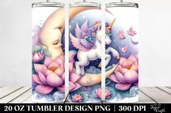 Cute Unicorn Moon Dance | 20 Oz Tumbler Product Image 2