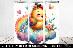 20 Oz Tumbler Sublimation | Vibrant Boho Colorful Watercolor Product Image 2