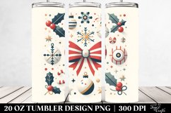 Simple Christmas Bow Design, Transparent 20 Oz Tumbler Product Image 2