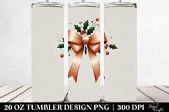 Simple Christmas Bow Design, Transparent 20 Oz Tumbler Product Image 2