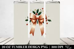 Simple Christmas Bow Design, Transparent 20 Oz Tumbler Product Image 2