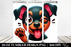 Colorful Cartoon Doberman Pinscher Tumbler Product Image 2