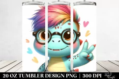 Cute Baby Dinosaur with es 20 Oz Tumbler Product Image 2