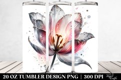Shiny Metallic Watercolor Tulip Tumbler Design Product Image 2