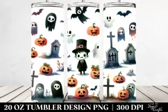 Funny Graveyard Halloween Clipart 20 Oz Tumbler Product Image 2