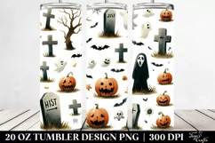 Funny Graveyard Halloween Clipart 20 Oz Tumbler Product Image 2
