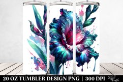 Glossy Watercolor Gladiolus Tumbler Design Product Image 2