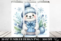 Cute Baby Seal with Present 20 Oz Tumbler Product Image 2