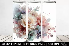 Shiny Pastel Peonies in Watercolor, Transparent 20 Oz Product Image 2