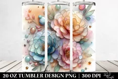 Shiny Pastel Peonies in Watercolor, Transparent 20 Oz Product Image 2