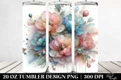 Shiny Pastel Peonies in Watercolor, Transparent 20 Oz Product Image 2