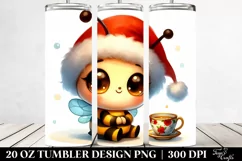 Baby Bee with Santa Hat and Tea Cup 20 Oz Tumbler Product Image 2