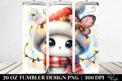 Cute Baby Butterfly with Santa Hat, Transparent 20 Oz Product Image 2