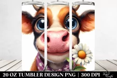 Funny Cow Portrait | 20 Oz Tumbler Product Image 2