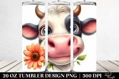 Funny Cow Portrait | 20 Oz Tumbler Product Image 2