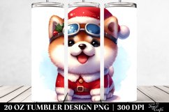 Expressive Akita with Santa Hat 20 Oz Tumbler Product Image 2
