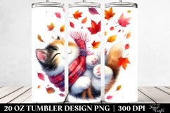Colorful Watercolor Cute Cat Tumbling | 20 oz Tumbler Product Image 2