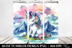 Baby Unicorn Mountain. 20 Oz Tumbler Design Product Image 2