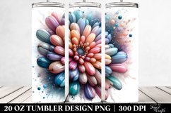Abstract Vibrant Pastel Glossy Chrysanthemum Metallic Product Image 2