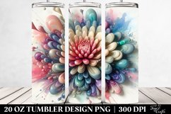 Abstract Vibrant Pastel Glossy Chrysanthemum Metallic Product Image 2