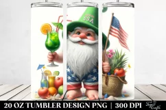 Digital Painting Gnome Beach Wear Green Hat | 20 oz Tumbler Product Image 2