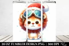 Enthusiastic Lion with Sunglasses, Transparent 20 Oz Tumbler Product Image 2