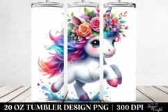 Vibrant Baby Unicorn Running Clipart Product Image 2